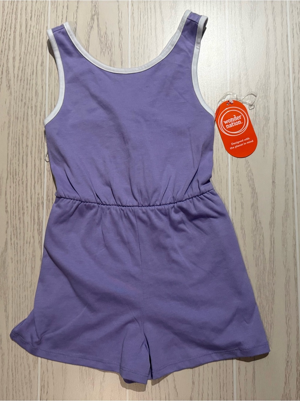 NWT Wonder Nation Girls Medium 8 Purple Cross-back Romper One Piece